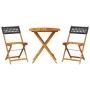 Juego de bistro de 3 piezas ratán PE y madera maciza negro de , Conjuntos de jardín - Ref: Foro24-3281838, Precio: 142,09 €, ...