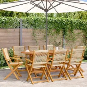Sillas de jardín plegables 8 uds madera maciza acacia beige de , Sillas de jardín - Ref: Foro24-3214573, Precio: 641,02 €, De...