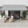 Toldo retráctil manual luz LED antracita y blanco 450x350 cm de , Toldos - Ref: Foro24-3215797, Precio: 466,53 €, Descuento: %