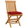 Sillas de jardín 6 uds con cojines rojos madera de teca de , Sillas de jardín - Ref: Foro24-3065611, Precio: 391,48 €, Descue...