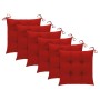 Sillas de jardín 6 uds con cojines rojos madera de teca de , Sillas de jardín - Ref: Foro24-3065611, Precio: 391,48 €, Descue...