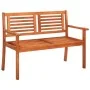 Banco de jardín 2 plazas madera maciza eucalipto y cojín 120 cm de , Bancos de jardín - Ref: Foro24-3060977, Precio: 185,08 €...