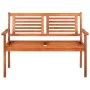 Banco de jardín 2 plazas madera maciza eucalipto y cojín 120 cm de , Bancos de jardín - Ref: Foro24-3060977, Precio: 185,08 €...