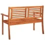 Banco de jardín 2 plazas madera maciza eucalipto y cojín 120 cm de , Bancos de jardín - Ref: Foro24-3060977, Precio: 185,08 €...
