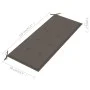 Banco de jardín 2 plazas madera maciza eucalipto y cojín 120 cm de , Bancos de jardín - Ref: Foro24-3060977, Precio: 185,08 €...