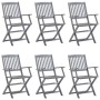 Sillas de jardín plegables 6 uds cojines madera maciza acacia de , Sillas de jardín - Ref: Foro24-3065410, Precio: 314,47 €, ...