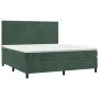 Dark green velvet LED box spring bed and mattress 180x200cm by , Beds and slatted bases - Ref: Foro24-3136020, Price: 675,85 ...