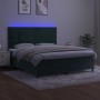 Cama box spring colchón y LED terciopelo verde oscuro 180x200cm de , Camas y somieres - Ref: Foro24-3136020, Precio: 675,28 €...