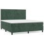 Cama box spring con colchón terciopelo verde oscuro 180x200 cm de , Camas y somieres - Ref: Foro24-3142920, Precio: 679,79 €,...