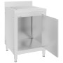Armario de cocina comercial con escurridor de acero inoxidable de vidaXL, Restauración - Ref: Foro24-147228, Precio: 218,13 €...
