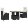 Set comedor de jardín 3 pzas con cojines ratán sintético negro de , Conjuntos de jardín - Ref: Foro24-3277433, Precio: 315,21...