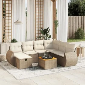 Juego de sofás de jardín con cojines beige 8 pzas ratán PE de , Conjuntos de jardín - Ref: Foro24-3265076, Precio: 579,65 €, ...