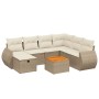 Juego de sofás de jardín con cojines beige 8 pzas ratán PE de , Conjuntos de jardín - Ref: Foro24-3265076, Precio: 534,95 €, ...