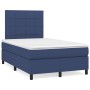 Cama box spring con colchón y luces LED tela azul 120x190 cm de , Camas y somieres - Ref: Foro24-3270203, Precio: 385,88 €, D...