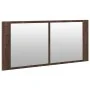 Armario de baño con espejo y luz LED marrón roble 100x12x45 cm de , Tocadores de baño - Ref: Foro24-834961, Precio: 75,12 €, ...