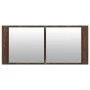 Armario de baño con espejo y luz LED marrón roble 100x12x45 cm de , Tocadores de baño - Ref: Foro24-834961, Precio: 75,12 €, ...