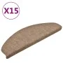 Alfombrilla autoadhesiva de escalera 15 uds 65x21x4 cm marrón de vidaXL, Alfombrillas para escalones - Ref: Foro24-322355, Pr...