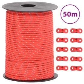 Cuerda de vientos con tiras reflectantes y tensores 50 m 3 mm de , Accesorios para tiendas de campaña - Ref: Foro24-4008119, ...