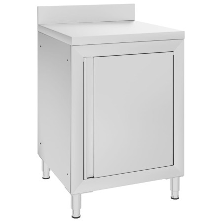 Mesa de trabajo comercial mueble acero inoxidable 60x60x96 cm de vidaXL, Restauración - Ref: Foro24-147229, Precio: 240,52 €,...