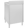 Mesa de trabajo comercial mueble acero inoxidable 60x60x96 cm de vidaXL, Restauración - Ref: Foro24-147229, Precio: 240,52 €,...