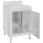 Mesa de trabajo comercial mueble acero inoxidable 60x60x96 cm de vidaXL, Restauración - Ref: Foro24-147229, Precio: 240,52 €,...