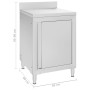 Mesa de trabajo comercial mueble acero inoxidable 60x60x96 cm de vidaXL, Restauración - Ref: Foro24-147229, Precio: 240,52 €,...
