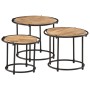 Mesas apilables 3 piezas madera maciza de mango rugosa de , Mesas auxiliares - Ref: Foro24-358930, Precio: 83,43 €, Descuento: %