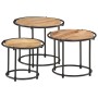 Mesas apilables 3 piezas madera maciza de mango rugosa de , Mesas auxiliares - Ref: Foro24-358930, Precio: 83,43 €, Descuento: %