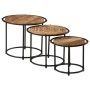 Mesas apilables 3 piezas madera maciza de mango rugosa de , Mesas auxiliares - Ref: Foro24-358930, Precio: 83,43 €, Descuento: %