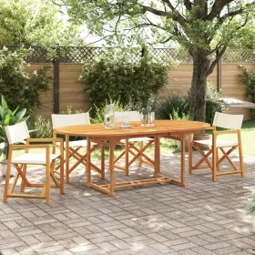 Sillas de jardín plegables 4 unidades tela blanco crema de , Sillas de jardín - Ref: Foro24-3208916, Precio: 249,07 €, Descue...