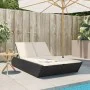 Tumbona doble con cojines ratán sintético negro de , Tumbonas - Ref: Foro24-368179, Precio: 289,77 €, Descuento: %