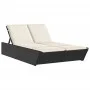 Tumbona doble con cojines ratán sintético negro de , Tumbonas - Ref: Foro24-368179, Precio: 289,77 €, Descuento: %