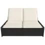 Tumbona doble con cojines ratán sintético negro de , Tumbonas - Ref: Foro24-368179, Precio: 289,77 €, Descuento: %