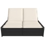 Tumbona doble con cojines ratán sintético negro de , Tumbonas - Ref: Foro24-368179, Precio: 273,18 €, Descuento: %