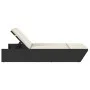 Tumbona doble con cojines ratán sintético negro de , Tumbonas - Ref: Foro24-368179, Precio: 289,77 €, Descuento: %