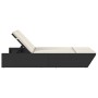 Tumbona doble con cojines ratán sintético negro de , Tumbonas - Ref: Foro24-368179, Precio: 273,18 €, Descuento: %