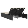 Tumbona doble con cojines ratán sintético negro de , Tumbonas - Ref: Foro24-368179, Precio: 273,18 €, Descuento: %