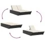 Tumbona doble con cojines ratán sintético negro de , Tumbonas - Ref: Foro24-368179, Precio: 289,77 €, Descuento: %