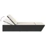 Tumbona doble con cojines ratán sintético negro de , Tumbonas - Ref: Foro24-368179, Precio: 289,77 €, Descuento: %