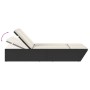 Tumbona doble con cojines ratán sintético negro de , Tumbonas - Ref: Foro24-368179, Precio: 273,18 €, Descuento: %