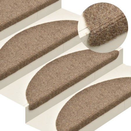 Alfombrilla autoadhesiva de escalera 15 uds 56x17x3 cm crema de vidaXL, Alfombrillas para escalones - Ref: Foro24-322354, Pre...