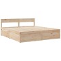 Cama con cajones y colchón madera maciza de pino 180x200 cm de , Camas y somieres - Ref: Foro24-3281889, Precio: 546,32 €, De...