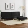 Sofá cama de 2 plazas con taburete tela negro de , Sofás - Ref: Foro24-3258140, Precio: 293,64 €, Descuento: %