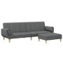 Sofá cama de 2 plazas con taburete tela gris oscuro de , Sofás - Ref: Foro24-3258142, Precio: 352,86 €, Descuento: %