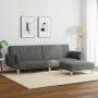 Sofá cama de 2 plazas con taburete tela gris oscuro de , Sofás - Ref: Foro24-3258142, Precio: 347,04 €, Descuento: %