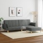Sofá cama de 2 plazas con taburete tela gris oscuro de , Sofás - Ref: Foro24-3258142, Precio: 352,86 €, Descuento: %