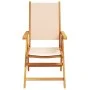 Sillas jardín reclinables 8 uds madera maciza y tela beige de , Sillas de jardín - Ref: Foro24-3214549, Precio: 575,28 €, Des...
