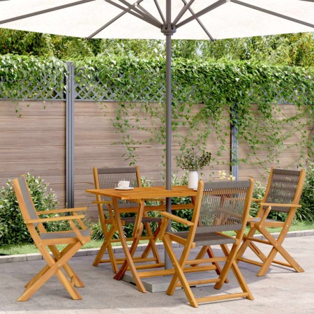Sillas de jardín reclinables 4 uds madera maciza acacia gris de , Sillas de jardín - Ref: Foro24-3214568, Precio: 272,21 €, D...