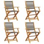 Sillas de jardín reclinables 4 uds madera maciza acacia gris de , Sillas de jardín - Ref: Foro24-3214568, Precio: 272,21 €, D...
