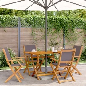 Sillas de jardín plegables 4 uds madera maciza y tela antracita de , Sillas de jardín - Ref: Foro24-3214577, Precio: 252,54 €...